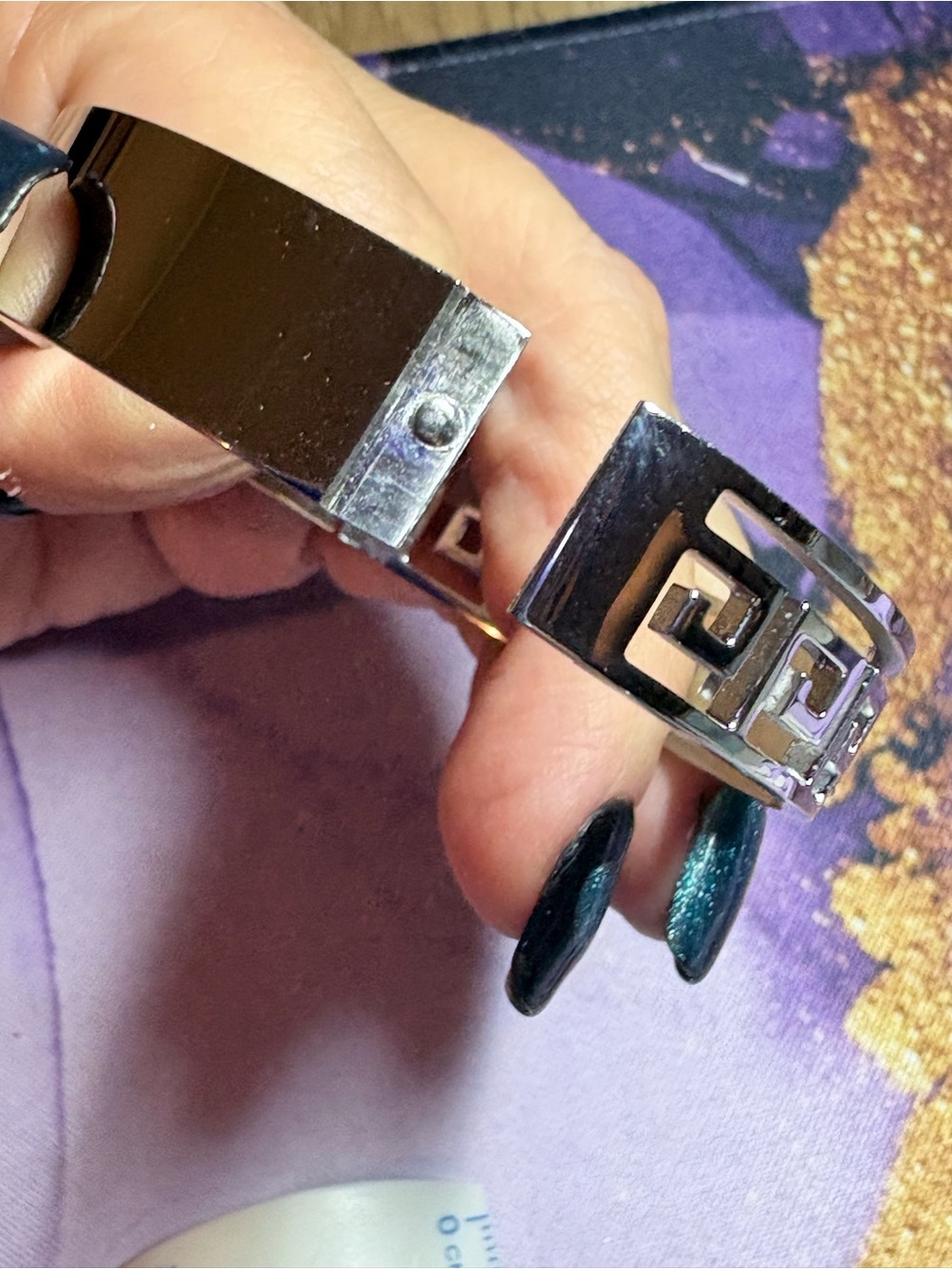 Silver Greek Key Bangle NWOT - Picture 4 of 6